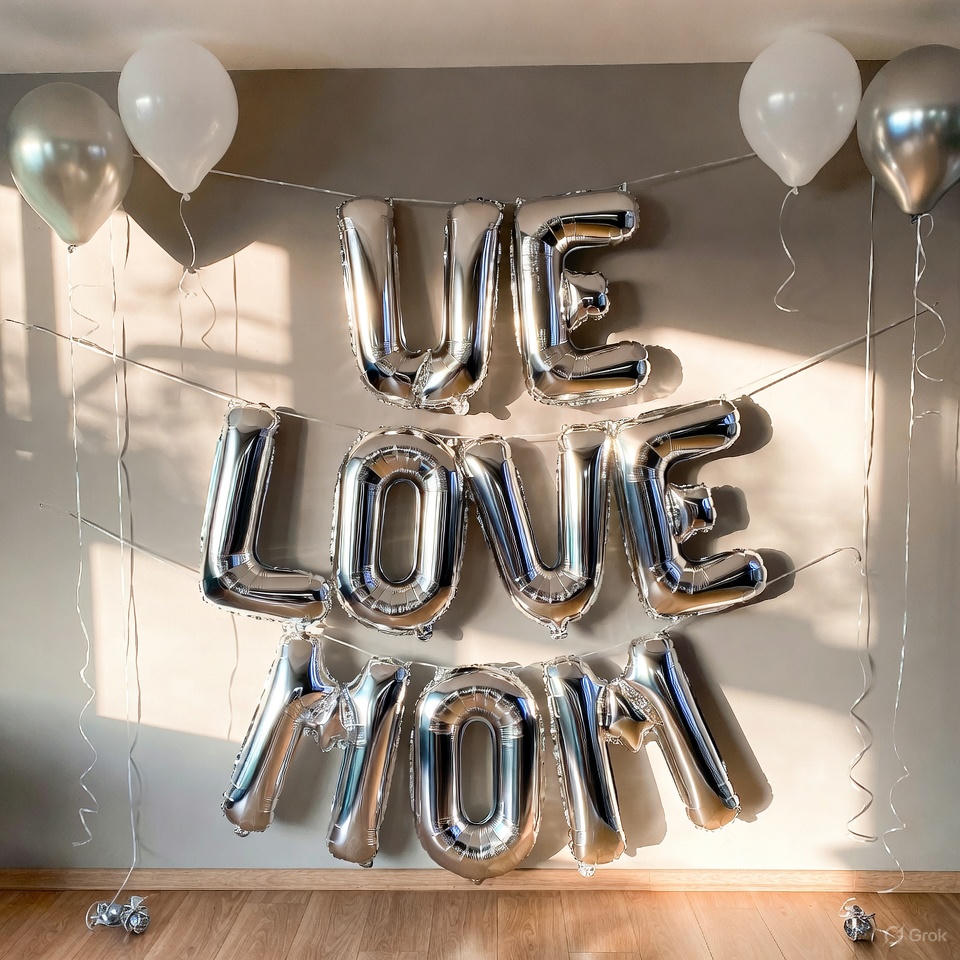 We Love Mom Balloon Ring Decoration